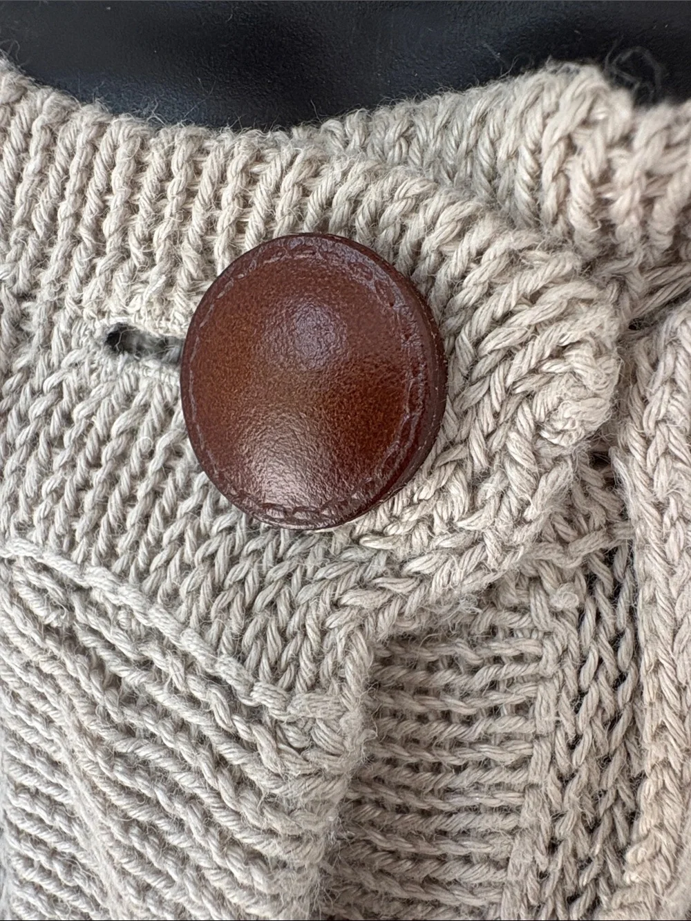 J. Crew 100% linen Button-Front Knit Cardigan Sweater with leather buttons